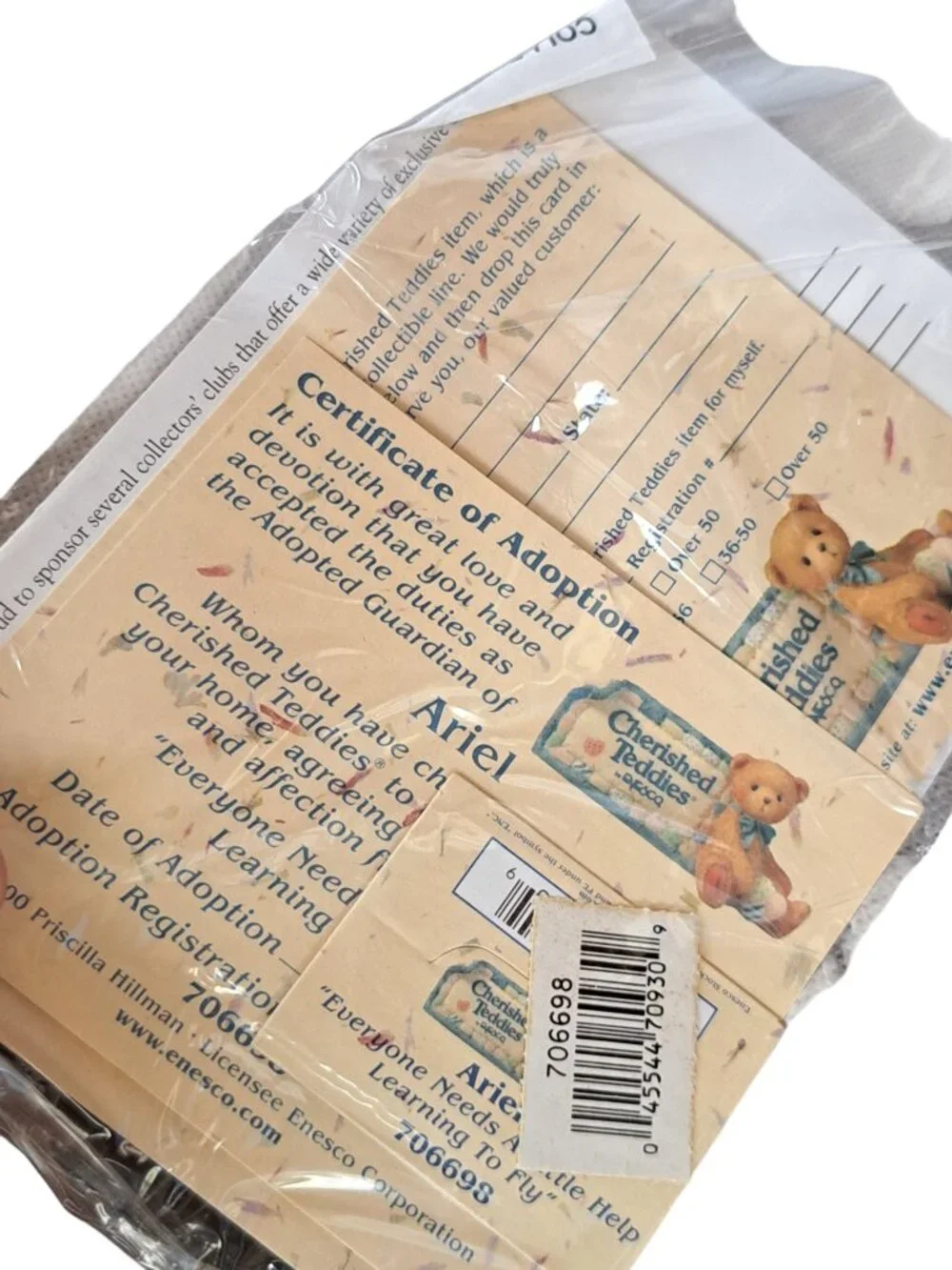 Cherished Teddies Ariel Everyone Needs Help Learning To Fly 706698 Enesco 2000